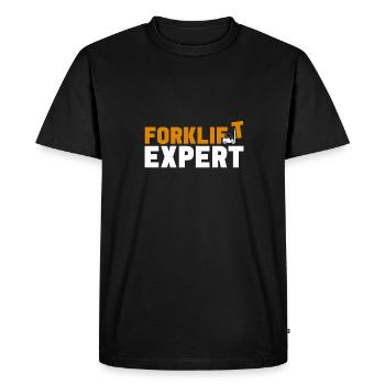 Forklift operator funny forklifter expert - Men's Premium Organic T-Shirt - black - Front - Nico (187cm)