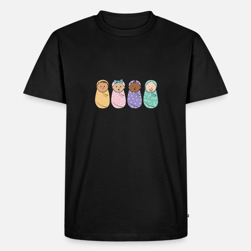 Krankenschwester Baby Entbindungsschwester - Männer Premium Bio T-Shirt - Schwarz