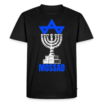 Mossad Israël Renseignement israélien Tel Aviv - T-shirt Premium bio Homme - noir - Devant - Nico (187cm)