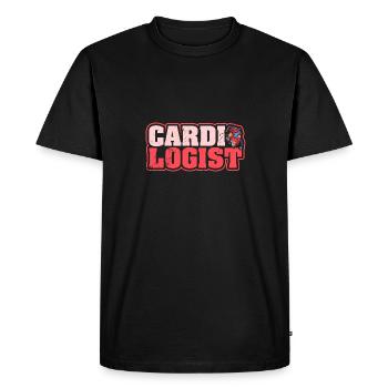 Formation cardiologue Profession cardiologie Coeur - T-shirt Premium bio Homme - noir - Devant - Nico (187cm)