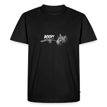 Spooky Halloween Black Cat Skeleton Hand Grunge - Men's Premium Organic T-Shirt - black - Front - Nico (187cm)