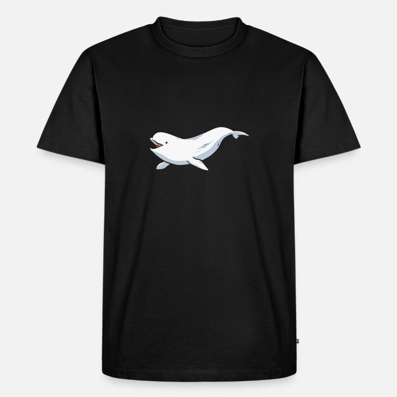 Weißwal Beluga Wal - Männer Premium Bio T-Shirt - Schwarz