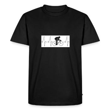 Bicycle Heartbeat Gift Bike Ride Bike - Men's Premium Organic T-Shirt - black - Front - Nico (187cm)