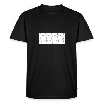 Heartbeat 5 cylindres - T-shirt Premium bio Homme - noir - Devant - Nico (187cm)