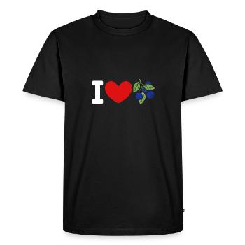 Blueberry, Fruit, Blueberry - Men's Premium Organic T-Shirt - black - Front - Nico (187cm)