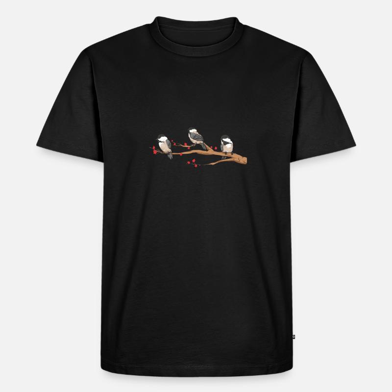 Meise Vogel Chickadee Vogelbeobachtung - Männer Premium Bio T-Shirt - Schwarz