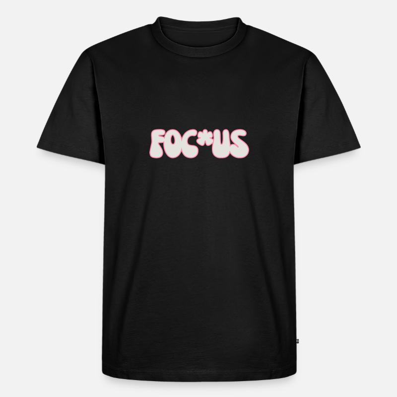Focus - Männer Premium Bio T-Shirt - Schwarz