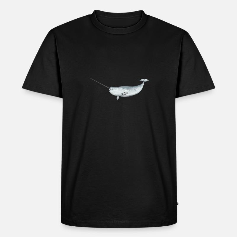 Narwal Einhornwal - Männer Premium Bio T-Shirt - Schwarz