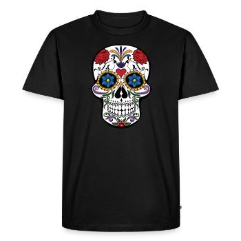 Calavera - T-shirt Premium bio Homme - noir - Devant - Nico (187cm)