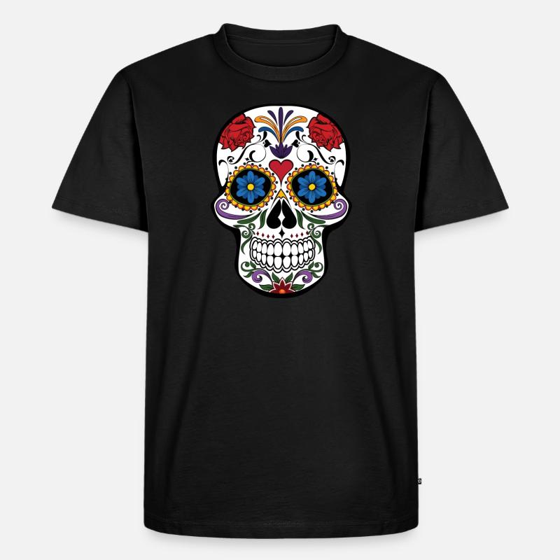Calavera - Männer Premium Bio T-Shirt - Schwarz