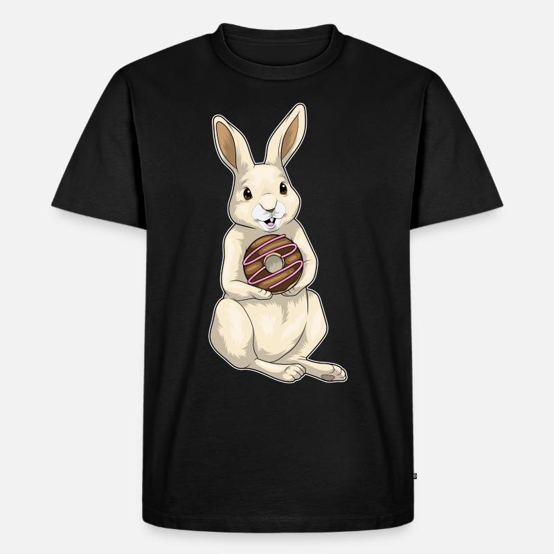 Hase Donut - Männer Premium Bio T-Shirt - Schwarz