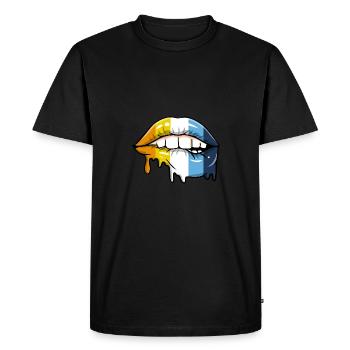 Lèvres dégoulinantes Aroace Pride - T-shirt Premium bio Homme - noir - Devant - Nico (187cm)