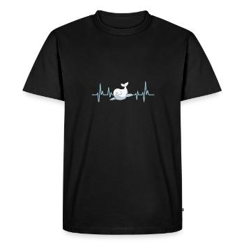 Baleine blanche Béluga - T-shirt Premium bio Homme - noir - Devant - Nico (187cm)