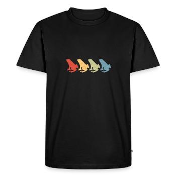 Frog Owner Retro Herpetologist Amphibian Vintage - Men's Premium Organic T-Shirt - black - Front - Nico (187cm)