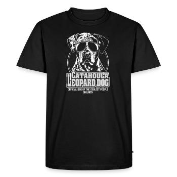 CATAHOULA LEOPARD DOG coolest people Wilsigns - T-shirt Premium bio Homme - noir - Devant - Nico (187cm)