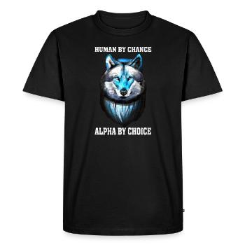 Humain par hasard Alpha par choix - Wolfe - T-shirt Premium bio Homme - noir - Devant - Nico (187cm)