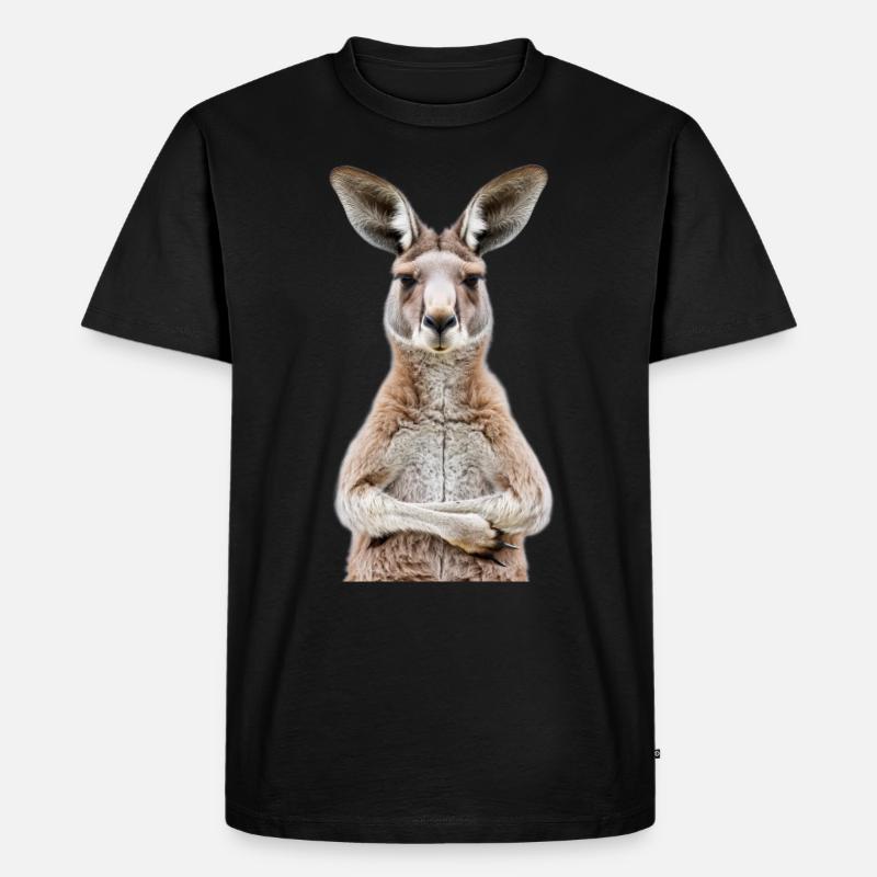 Känguru - Männer Premium Bio T-Shirt - Schwarz