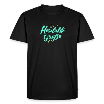 Best regards Greeting Congratulations - Men's Premium Organic T-Shirt - black - Front - Nico (187cm)