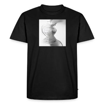 Drawing the silhouette of beautiful female curves - Men's Premium Organic T-Shirt - black - Front - Nico (187cm)