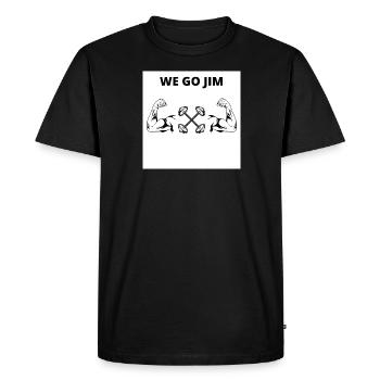 WE GO JIM - Men's Premium Organic T-Shirt - black - Front - Nico (187cm)