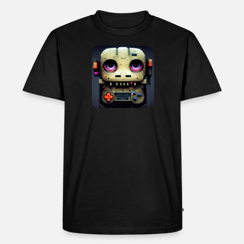Virtueller Roboter - Männer Premium Bio T-Shirt - Schwarz