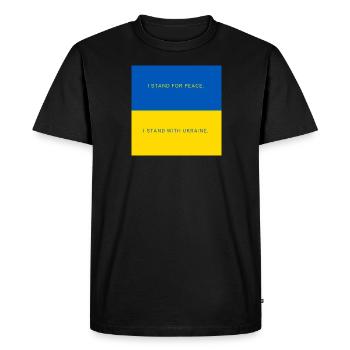 Stand for Ukraine Peace No War - Men's Premium Organic T-Shirt - black - Front - Nico (187cm)