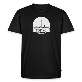 Tokyo City - Männer Premium Bio T-Shirt - Schwarz - Vorne - Nico (187cm)