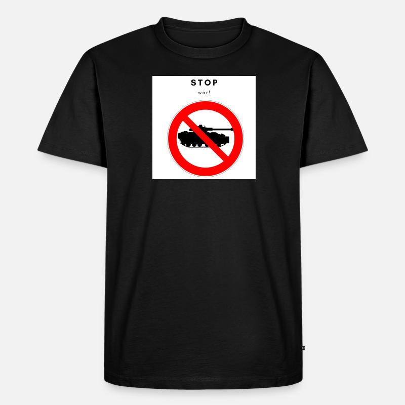 stop war - Männer Premium Bio T-Shirt - Schwarz