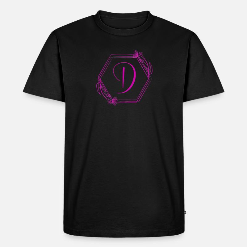 Buchstabe D - Männer Premium Bio T-Shirt - Schwarz
