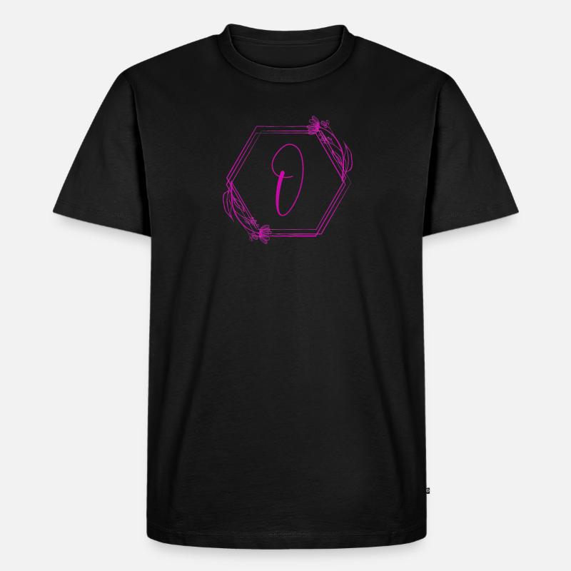 Buchstabe O - Männer Premium Bio T-Shirt - Schwarz