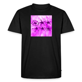 6 ÉTOILES SOURIANT VIOLET - T-shirt Premium bio Homme - noir - Devant - Nico (187cm)