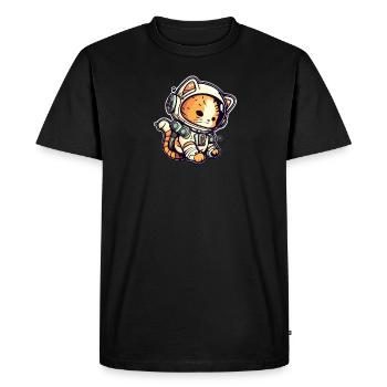 Meownaut astronaut cat for cat daddy - Men's Premium Organic T-Shirt - black - Front - Nico (187cm)