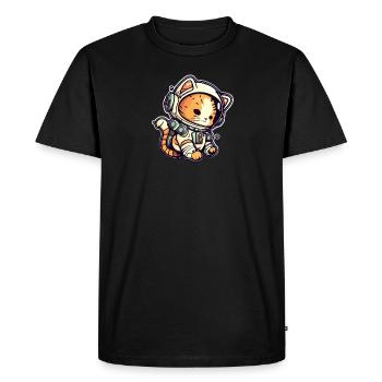 Meownaut astronaut cat for cat daddy - Men's Premium Organic T-Shirt - black - Front - Nico (187cm)