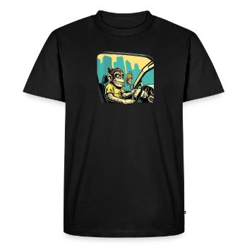 Variole du singe, herbe et taxi - T-shirt Premium bio Homme - noir - Devant - Nico (187cm)