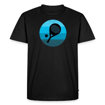 Padel, funny Padel, Padel vintage retro - T-shirt Premium bio Homme - noir - Devant - Nico (187cm)