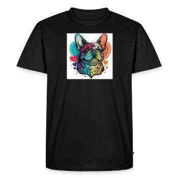 Bouledogue français - T-shirt Premium bio Homme - noir - Devant - Nico (187cm)