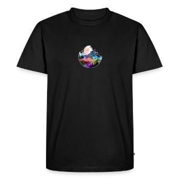 Mountain Landscape with Full Moon - Men's Premium Organic T-Shirt - black - Front - Nico (187cm)