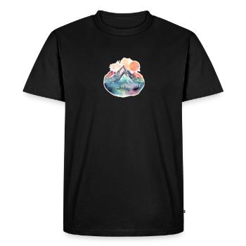 Mountain Landscape with Full Moon 2 - Men's Premium Organic T-Shirt - black - Front - Nico (187cm)