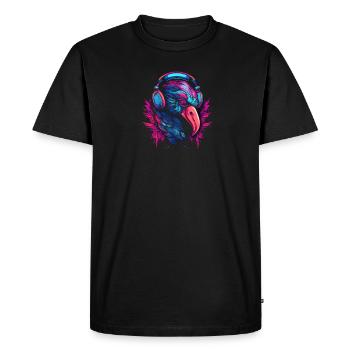 Flamingo Fusion - Men's Premium Organic T-Shirt - black - Front - Nico (187cm)
