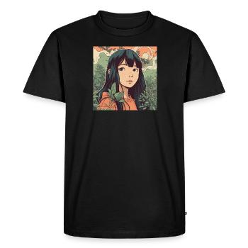 Anime Girl #1 - Men's Premium Organic T-Shirt - black - Front - Nico (187cm)