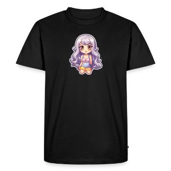 Douce fille manga - T-shirt Premium bio Homme - noir - Devant - Nico (187cm)