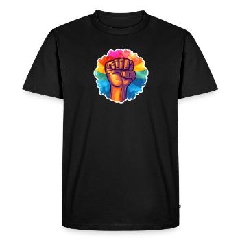 Freedom and love - Men's Premium Organic T-Shirt - black - Front - Nico (187cm)