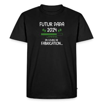 futur papa 2024 - T-shirt Premium bio Homme - noir - Devant - Nico (187cm)