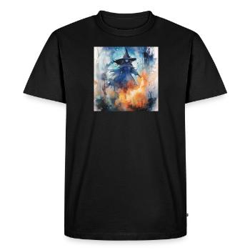 Aquarelle d’une sorcière magique épique - T-shirt Premium bio Homme - noir - Devant - Nico (187cm)