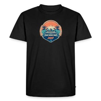 Retro Design - Men's Premium Organic T-Shirt - black - Front - Nico (187cm)