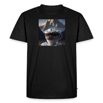 Amazing cup of coffee, unusual design - Men's Premium Organic T-Shirt - black - Front - Nico (187cm)