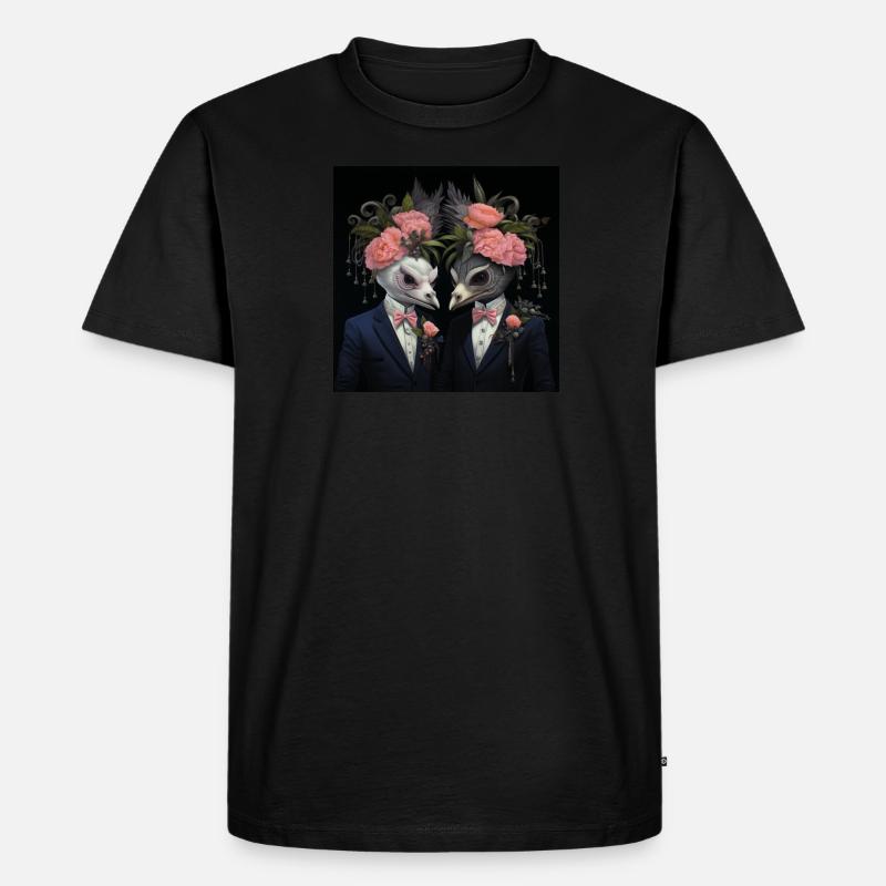 flower adler - Männer Premium Bio T-Shirt - Schwarz