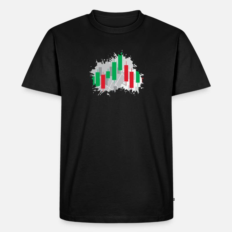 Ups and Downs - Candlestick Chart - Männer Premium Bio T-Shirt - Schwarz