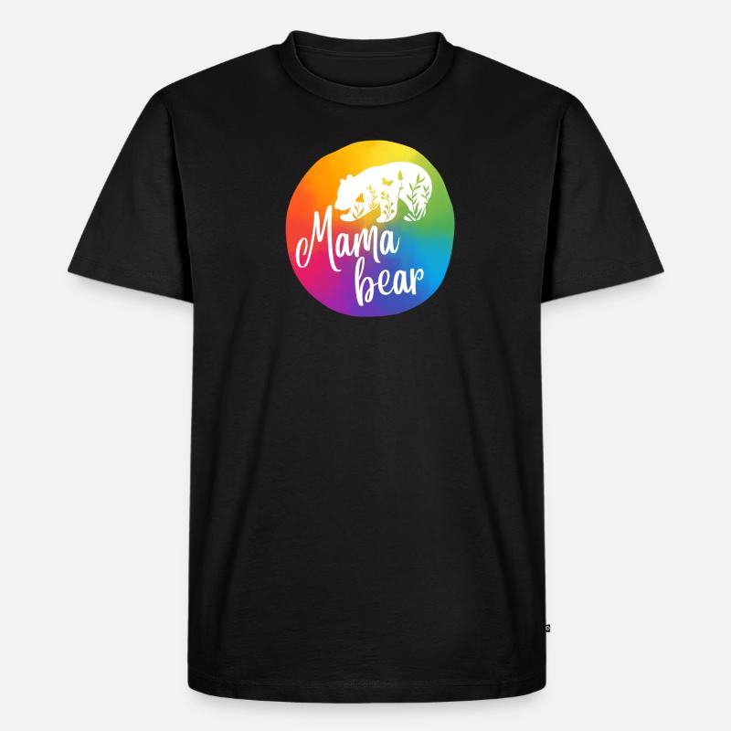 Mamabär, Regenbogen II - Männer Premium Bio T-Shirt - Schwarz