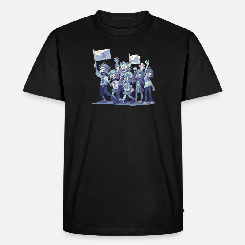 Zombie-Protestmarsch - Männer Premium Bio T-Shirt - Schwarz